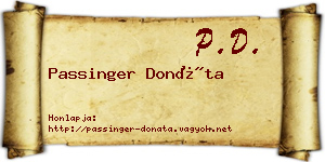 Passinger Donáta névjegykártya